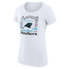 Carolina Panthers G-III 4Her by Carl Banks Women's Super-Slim Fit Lightweight Collage Team T-Shirt - White for sale