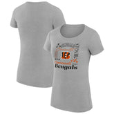 Cincinnati Bengals G-III 4Her by Carl Banks Women's Super-Slim Fit Lightweight Collage Team T-Shirt - Heather Gray sale