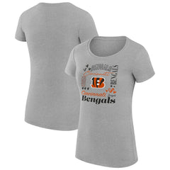 Cincinnati Bengals G-III 4Her by Carl Banks Women's Super-Slim Fit Lightweight Collage Team T-Shirt - Heather Gray sale