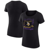 Minnesota Vikings G-III 4Her by Carl Banks Women's Super-Slim Fit Lightweight Collage Team T-Shirt - Black online