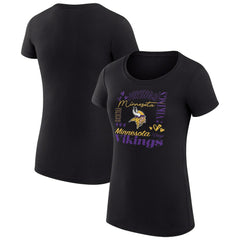 Minnesota Vikings G-III 4Her by Carl Banks Women's Super-Slim Fit Lightweight Collage Team T-Shirt - Black online