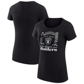 Las Vegas Raiders G-III 4Her by Carl Banks Women's Super-Slim Fit Lightweight Collage Team T-Shirt - Black outlet