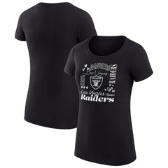 Las Vegas Raiders G-III 4Her by Carl Banks Women's Super-Slim Fit Lightweight Collage Team T-Shirt - Black outlet