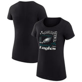 Philadelphia Eagles G-III 4Her by Carl Banks Women's Super-Slim Fit Lightweight Collage Team T-Shirt - Black cheap