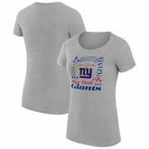 New York Giants G-III 4Her by Carl Banks Women's Super-Slim Fit Lightweight Collage Team T-Shirt - Heather Gray outlet