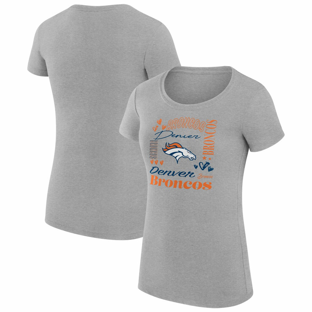 Denver Broncos G-III 4Her by Carl Banks Women's Super-Slim Fit Lightweight Collage Team T-Shirt - Heather Gray sale