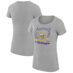 Minnesota Vikings G-III 4Her by Carl Banks Women's Super-Slim Fit Lightweight Collage Team T-Shirt - Heather Gray outlet