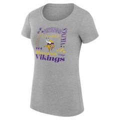 Minnesota Vikings G-III 4Her by Carl Banks Women's Super-Slim Fit Lightweight Collage Team T-Shirt - Heather Gray outlet