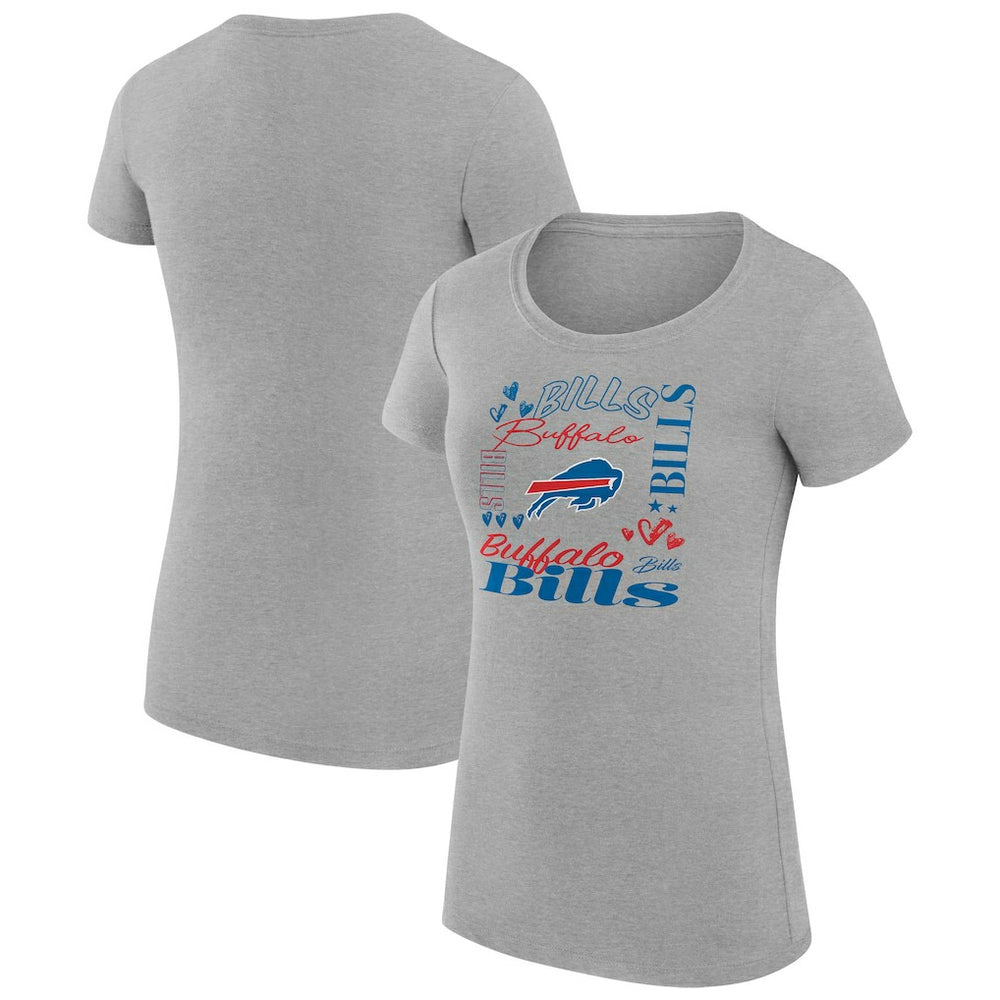 Buffalo Bills G-III 4Her by Carl Banks Women's Super-Slim Fit Lightweight Collage Team T-Shirt - Heather Gray discount