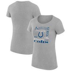 Indianapolis Colts G-III 4Her by Carl Banks Women's Super-Slim Fit Lightweight Collage Team T-Shirt - Heather Gray outlet