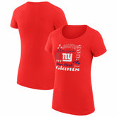 New York Giants G-III 4Her by Carl Banks Women's Super-Slim Fit Lightweight Collage Team T-Shirt - Red for sale