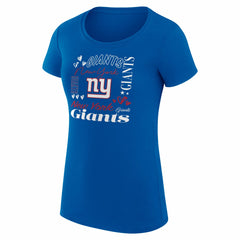 New York Giants G-III 4Her by Carl Banks Women's Super-Slim Fit Lightweight Collage Team T-Shirt - Royal online