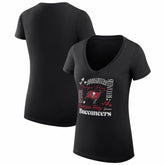 Tampa Bay Buccaneers G-III 4Her by Carl Banks Women's Super-Slim Fit Lightweight Collage Team V-Neck T-Shirt - Black cheap
