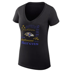 Baltimore Ravens G-III 4Her by Carl Banks Women's Super-Slim Fit Lightweight Collage Team V-Neck T-Shirt - Black sale