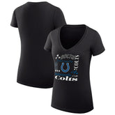 Indianapolis Colts G-III 4Her by Carl Banks Women's Super-Slim Fit Lightweight Collage Team V-Neck T-Shirt - Black online