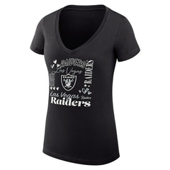 Las Vegas Raiders G-III 4Her by Carl Banks Women's Super-Slim Fit Lightweight Collage Team V-Neck T-Shirt - Black online