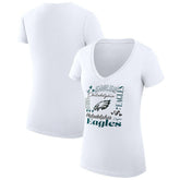 Philadelphia Eagles G-III 4Her by Carl Banks Women's Super-Slim Fit Lightweight Collage Team V-Neck T-Shirt - White cheap