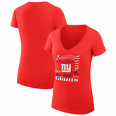 New York Giants G-III 4Her by Carl Banks Women's Super-Slim Fit Lightweight Collage Team V-Neck T-Shirt - Red discount