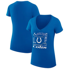 Indianapolis Colts G-III 4Her by Carl Banks Women's Super-Slim Fit Lightweight Collage Team V-Neck T-Shirt - Royal discount