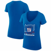 New York Giants G-III 4Her by Carl Banks Women's Super-Slim Fit Lightweight Collage Team V-Neck T-Shirt - Royal for sale