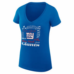 New York Giants G-III 4Her by Carl Banks Women's Super-Slim Fit Lightweight Collage Team V-Neck T-Shirt - Royal for sale