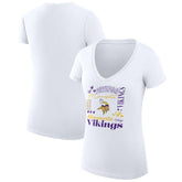 Minnesota Vikings G-III 4Her by Carl Banks Women's Super-Slim Fit Lightweight Collage Team V-Neck T-Shirt - White online