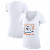 Denver Broncos G-III 4Her by Carl Banks Women's Super-Slim Fit Lightweight Collage Team V-Neck T-Shirt - White cheap