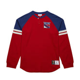 New York Rangers Mitchell & Ness Thermal Henley Long Sleeve T-Shirt Red