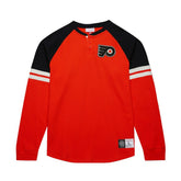 Philadelphia Flyers Mitchell & Ness Thermal Henley Long Sleeve T-Shirt Orange