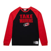 Carolina Hurricanes Mitchell & Ness Legendary Slub Raglan Long Sleeve T-Shirt Black/Red