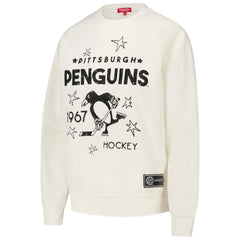 Pittsburgh Penguins Mitchell & Ness Women's Logo 3.0 Pullover Sweatshirt Cream