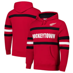 Detroit Red Wings Mitchell & Ness Head Coach Slogan Pullover Hoodie Red