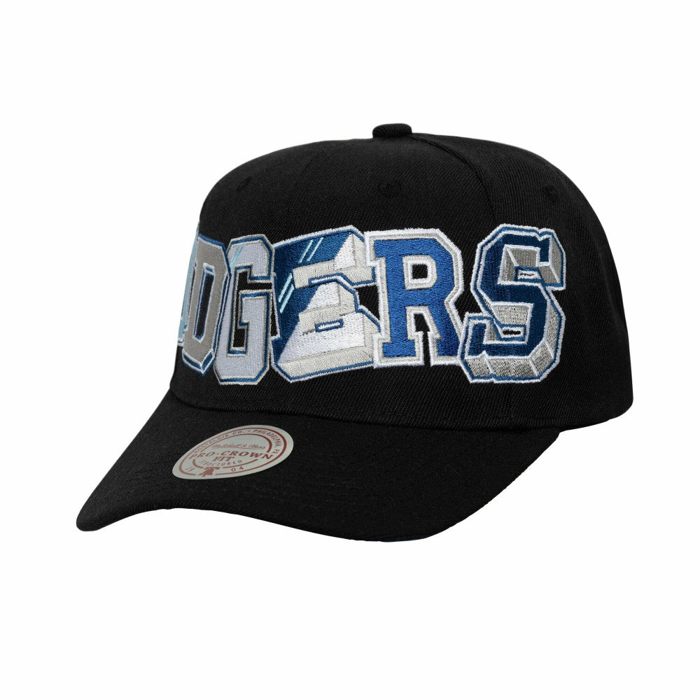 Los Angeles Dodgers Hyper Type Pro Crown Snapback Hat - Black | Mitchell & Ness
