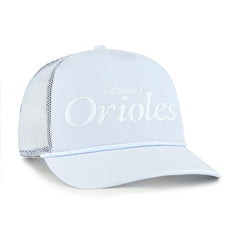 Baltimore Orioles Foundation Script Hitch Adjustable Trucker Hat - Light Blue | 47 brand