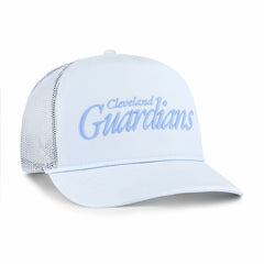 Cleveland Guardians Foundation Script Hitch Adjustable Trucker Hat - Light Blue | 47 brand