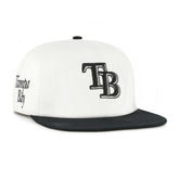 Tampa Bay Rays Foundation Captain Snapback Hat - White/Black | 47 brand