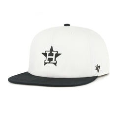 Houston Astros Foundation Captain Snapback Hat - White/Black | 47 brand