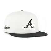 Atlanta Braves Foundation Captain Snapback Hat - White/Black | 47 brand