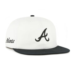 Atlanta Braves Foundation Captain Snapback Hat - White/Black | 47 brand