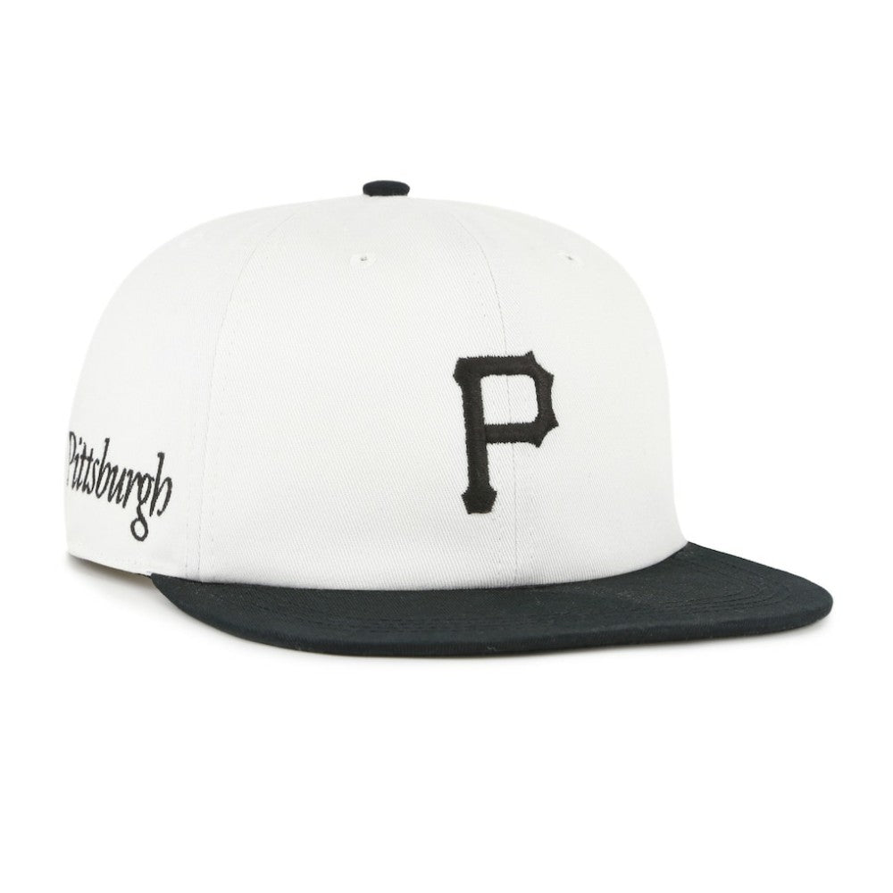 Pittsburgh Pirates Foundation Captain Snapback Hat - White/Black | 47 brand
