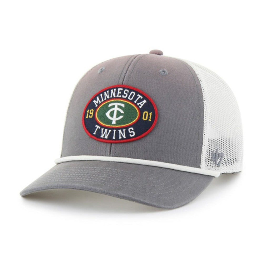 Minnesota Twins Tide Sweep Rope Trucker Adjustable Hat - Gray/White | 47 brand