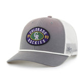 Colorado Rockies Tide Sweep Rope Trucker Adjustable Hat - Gray/White | 47 brand