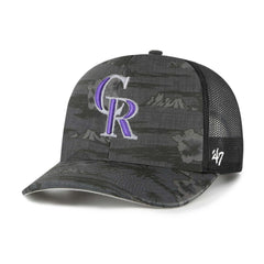 Colorado Rockies Fiji Trucker Adjustable Hat - Black | 47 brand