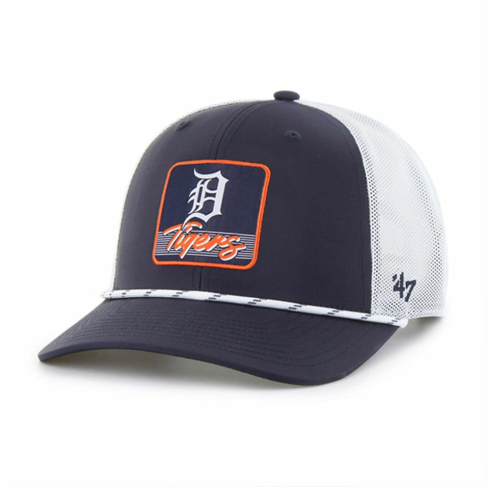 Detroit Tigers Scratch Adjustable Trucker Hat - Navy/White | 47 brand