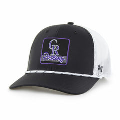 Colorado Rockies Scratch Adjustable Trucker Hat - Black/White | 47 brand