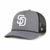 San Diego Padres Carbon Rope Trucker Adjustable Hat - Charcoal | 47 brand