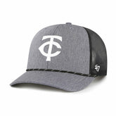 Minnesota Twins Carbon Rope Trucker Adjustable Hat - Charcoal | 47 brand