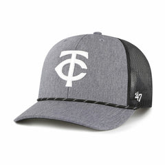 Minnesota Twins Carbon Rope Trucker Adjustable Hat - Charcoal | 47 brand