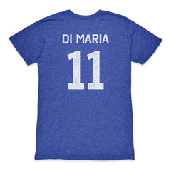 Angel Di Maria Argentina National Team 1863FC Retro Player Tri-Blend T-Shirt - Blue sale