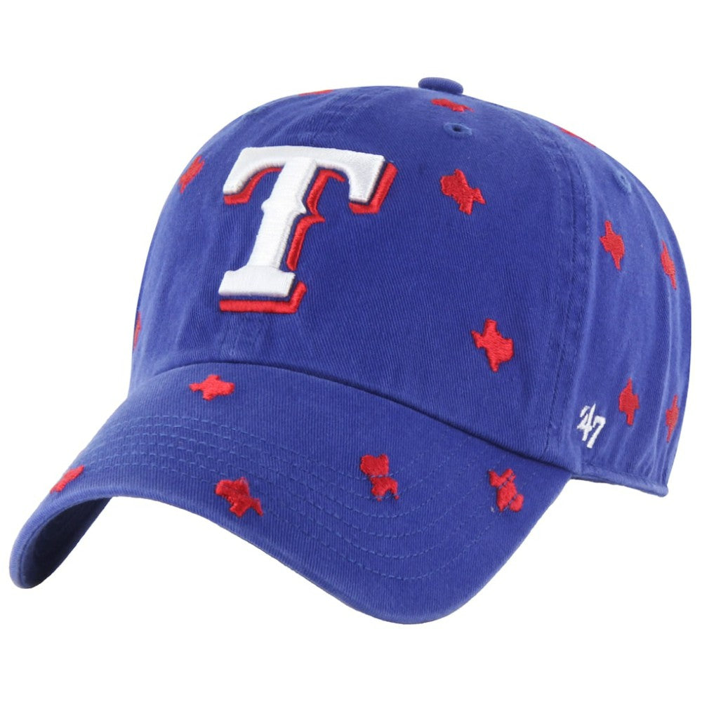 Texas Rangers Women's Confetti Clean Up Adjustable Hat - Royal | 47 brand